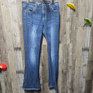 Rock 47 Wrangler Bootcut Embellished Mid Rise Jeans